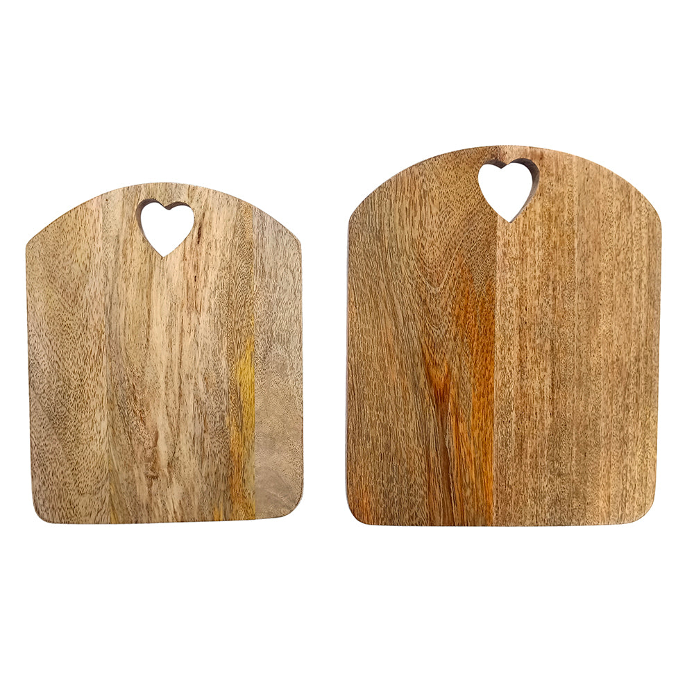 Set Of 2 Mango Wood Cutting Board Gift For Her Charcuterie Wooden Boards Serving Tray Kitchen Décor (8 X 10 Inch)