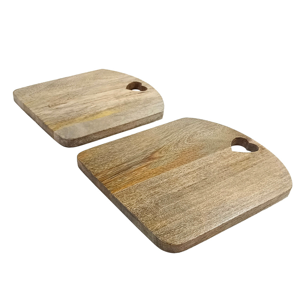 Set Of 2 Mango Wood Cutting Board Gift For Her Charcuterie Wooden Boards Serving Tray Kitchen Décor (8 X 10 Inch)