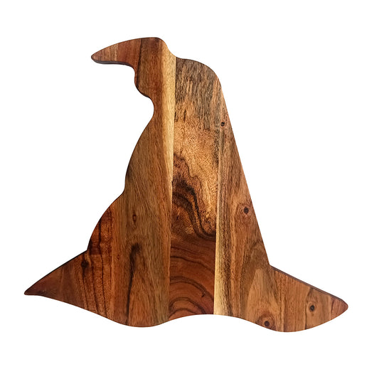 Halloween Witch Hat Shaped Wood Cutting Board for kitchen Decoration, Gothic Cutting Boards, Charcuterie Wooden Boards, Serving Platter