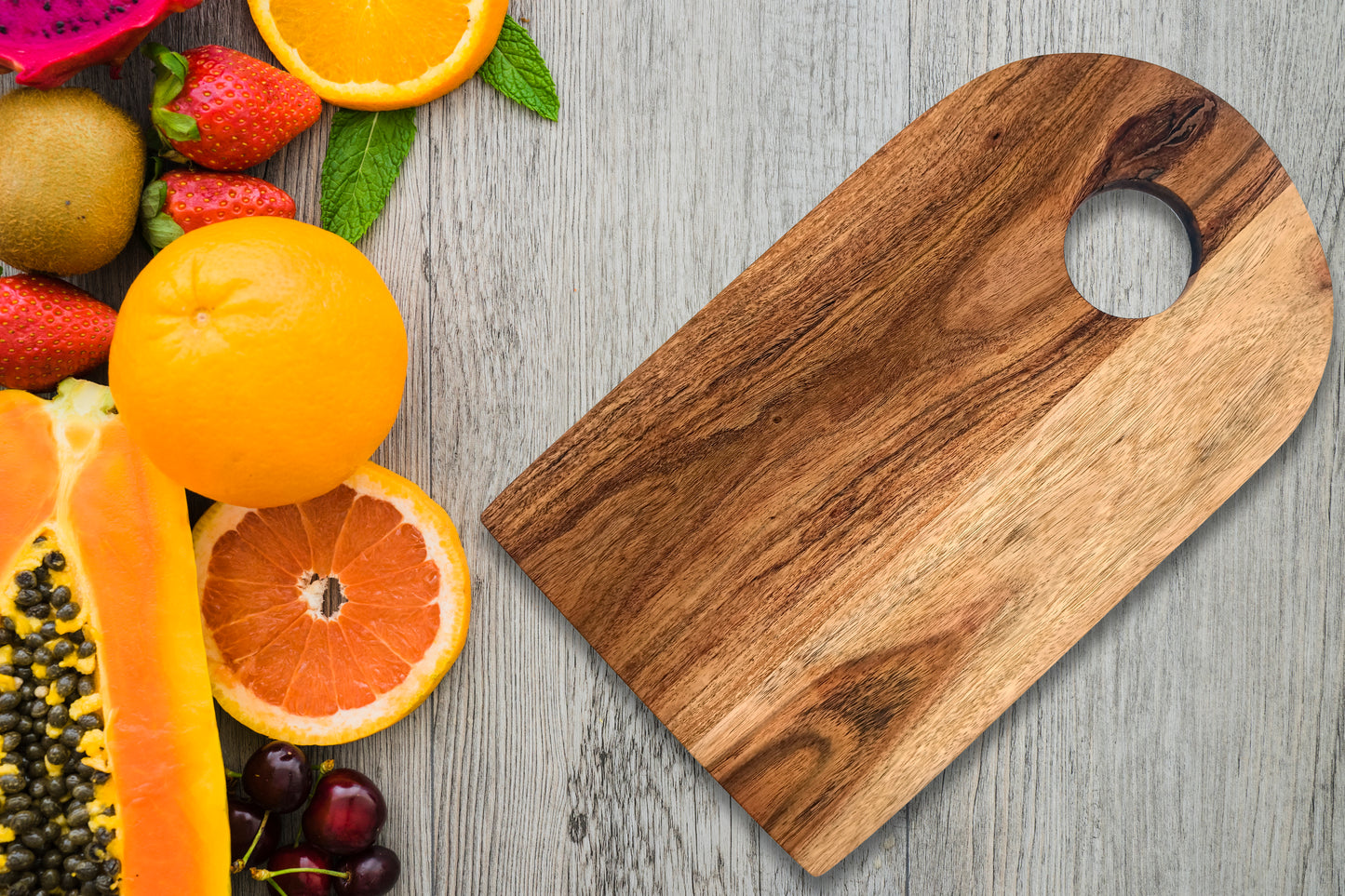 Affinity Décor Acacia Wood Cutting Board With Handle Gift For Her Charcuterie Wooden Boards Serving Tray Kitchen Décor (15 x 9 inch)