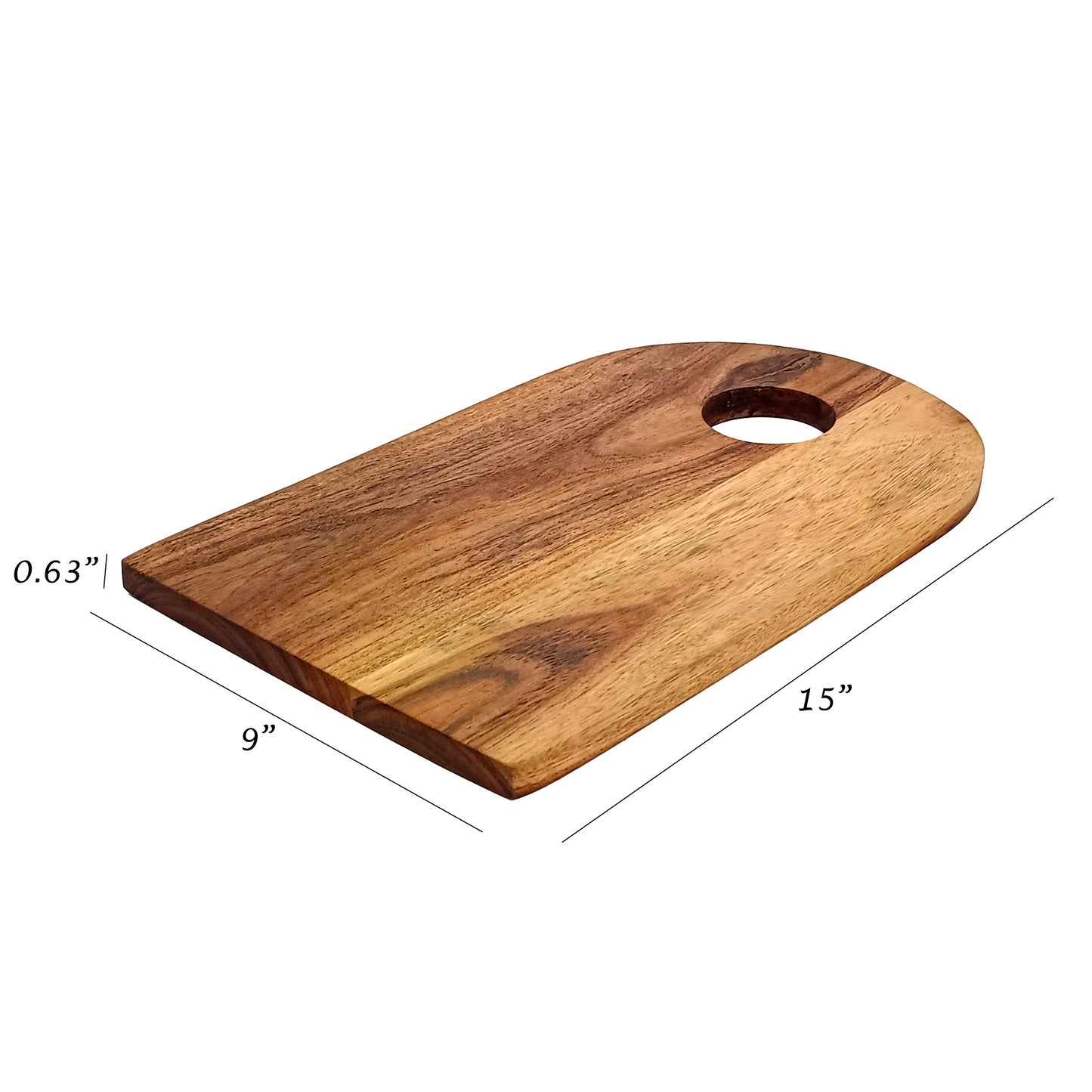 Affinity Décor Acacia Wood Cutting Board With Handle Gift For Her Charcuterie Wooden Boards Serving Tray Kitchen Décor (15 x 9 inch)