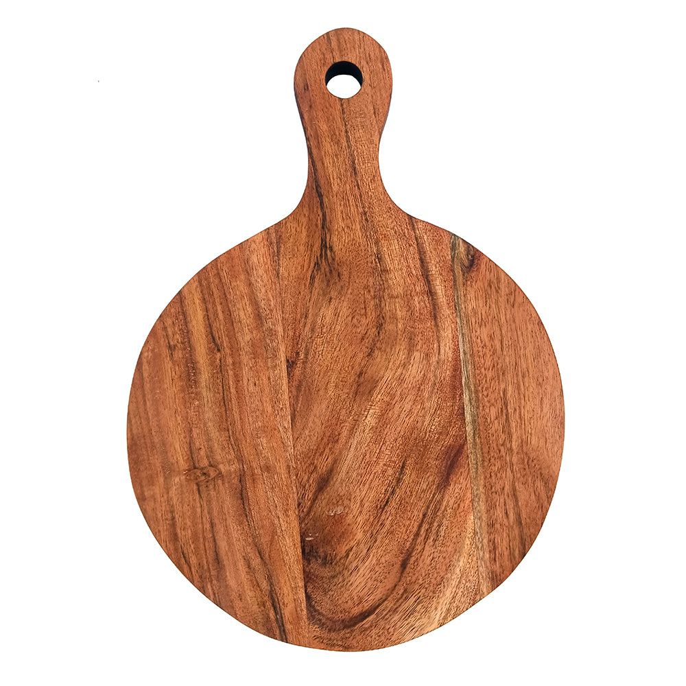 Affinity Decor Round Shape Acacia Wood Cutting Board With Handle Gift For Her Charcuterie Wooden Boards Kitchen Décor