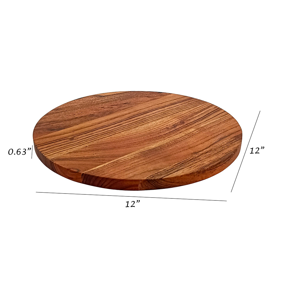 Affinity Decor Round Shape Acacia Wood Cutting Board Gift For Her Charcuterie Wooden Boards Serving Tray Kitchen Décor (12 X 12Inch)