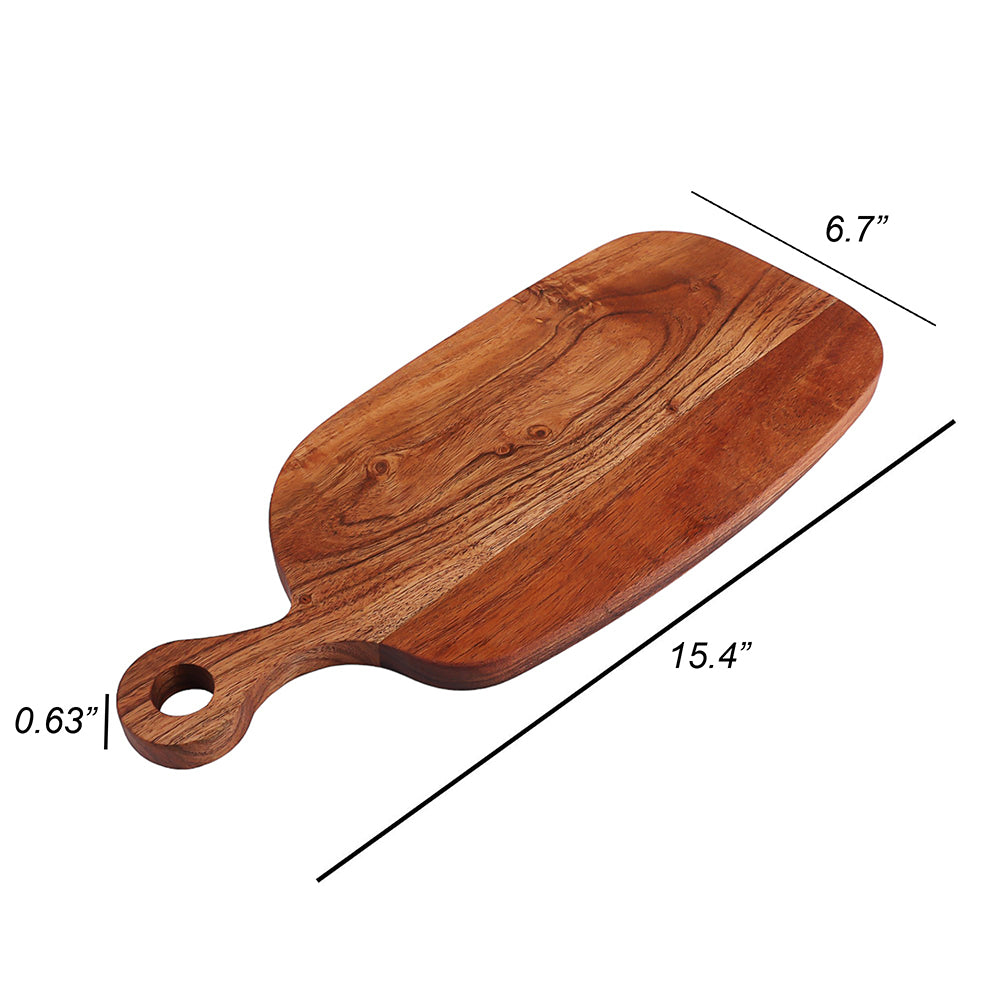 Cutting Board Series, Acacia Wood Cutting Boards for Kitchen, Wooden Serving Charcuterie Board, Organic Wood Board, Ideal for Chopping Meat, Fruits, Cheese 15.4"x6.7"