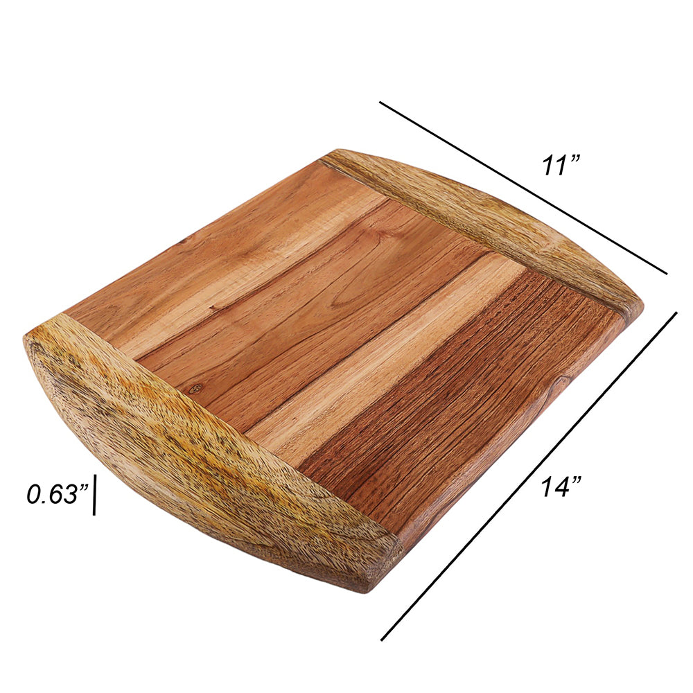 Cutting Board Series, Medium Acacia & Mango Wood Cutting Boards for Kitchen, Medium Wooden Serving Charcuterie Board, Organic Wood Board, Ideal for Fruits, Cheese 14"x11"