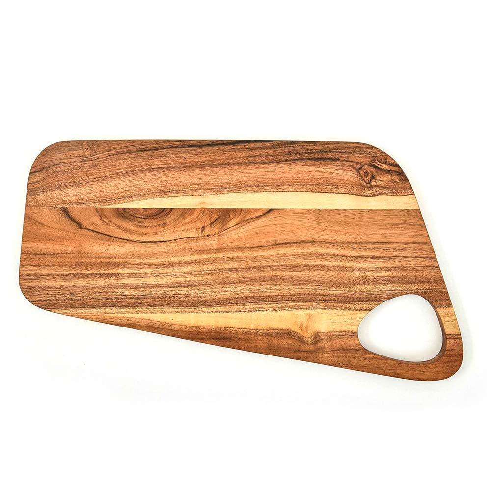 Affinity Decor Acacia Wood Cutting Board for kitchen Chopping Boards, Wooden Platter with Handle, Butcher Block, Natural Cheese Serving Plate (Rect Board 14"L x 7"W)