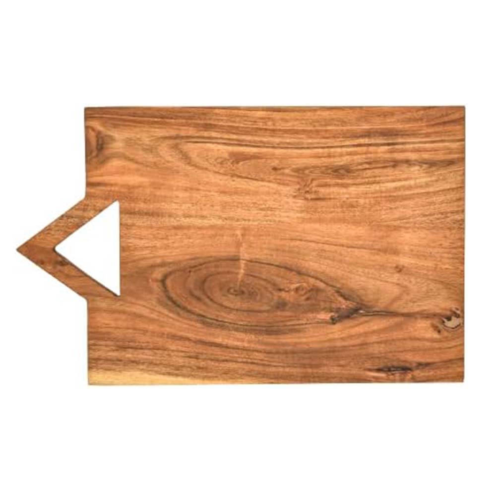 Affinity Decor Acacia Wood Cutting Board for kitchen Chopping Boards, Wooden Platter with Handle, Butcher Block, Natural Cheese Serving Plate (Trirect Board 14"L x 9"W)