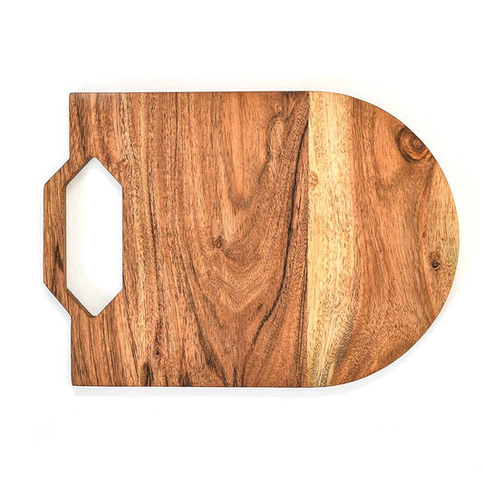 Affinity Decor Organic Acacia kitchen Cutting Chopping Board Platter Wine Holder with Handles for Butcher Block Cheese and Vegetables Fruit & Salad (U Hex Board 12"L x 8"W)