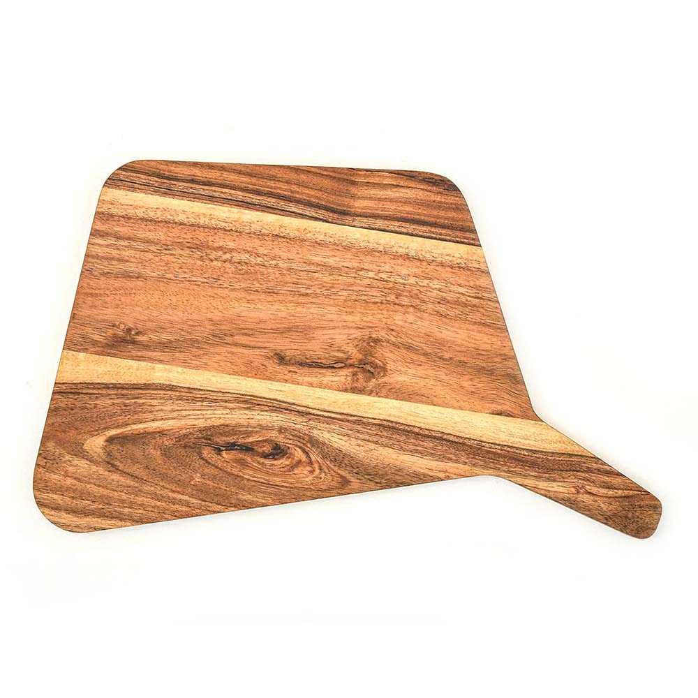 Affinity Decor Organic Acacia kitchen Cutting Chopping Board Platter Wine Holder with Handles for Butcher Block Cheese and Vegetables Fruit & Salad (Funnel Board 13"L x 8"W)