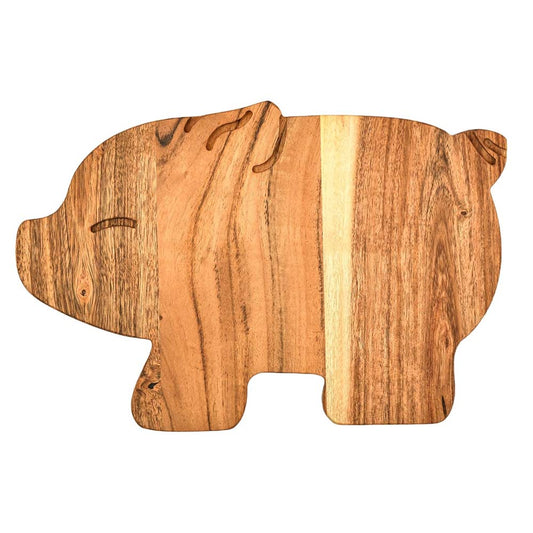 Affinity Decor Acacia Shaped Wood Cutting Board for Kitchen Wooden Chopping Butcher Block for Cheese Halloween Christmas Gift (Piglet Board 11"L x 7"W)