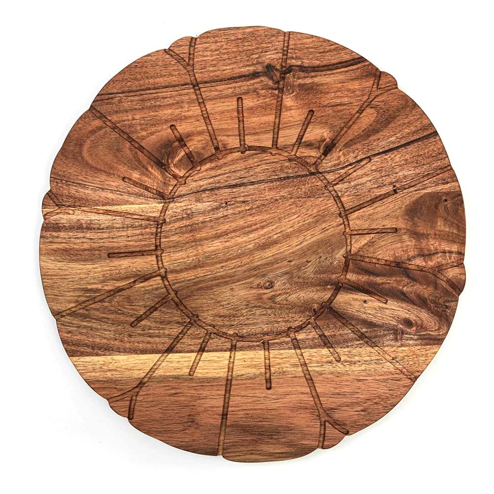 Affinity Decor Sun Flower Shaped Wood Cutting Board for Kitchen, Wooden Serving Boards, Charcuterie Platter, Appetizer Board, Serving Board for Kitchen 13"L x 13"W