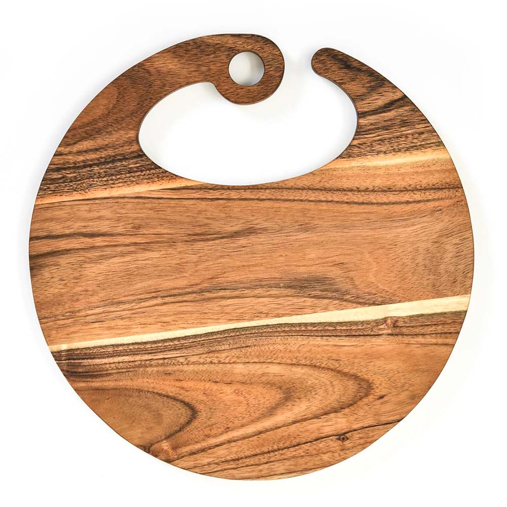 Affinity Decor Wooden Cutting Board for Kitchen, Wood Cutting Board with Hanging Hole, Food Serving Board for Fruits, Shaped Wooden Charcuterie Board, Serving Appetizer Platter 11"L x 11"W