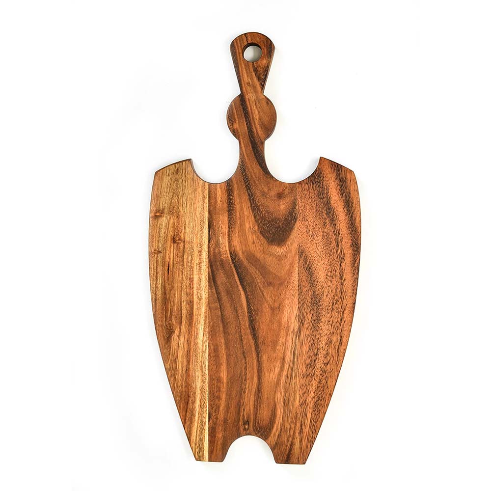 Affinity Decor Organic Acacia kitchen Cutting Chopping Board Platter Wine Holder with Handles for Butcher Block Cheese and Vegetables Fruit & Salad (Swing Board)