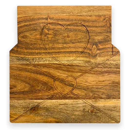 Valentine's Day Gifts Organic Acacia kitchen Cutting Chopping Charcuterie Board Platter Butcher Block for Cheese and Vegetables Meat (Love Message Board 11.3"L x 10.5"W)