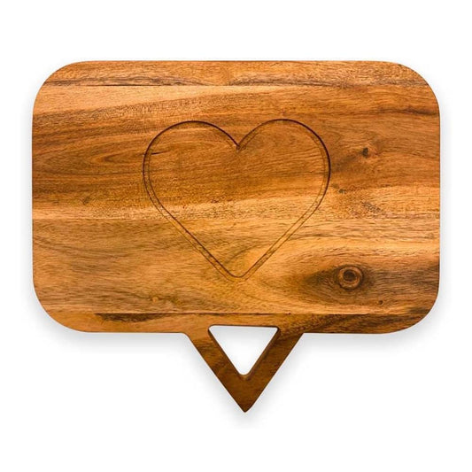 Valentine's Day Gifts Organic Acacia kitchen Cutting Chopping Charcuterie Board Platter Butcher Block for Cheese and Vegetables Meat (Chat Box Board 11.2"L x 9.6"W)