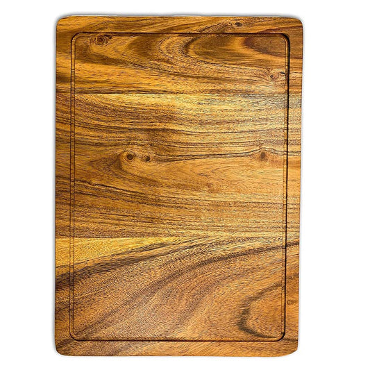 Affinity Decor Wood Cutting Board for Kitchen, Natural Cheese Serving Boards, Wooden Charcuterie Boards, Wood Serving Platters with Juice Grooves, CB-133, 14"L x 10"W