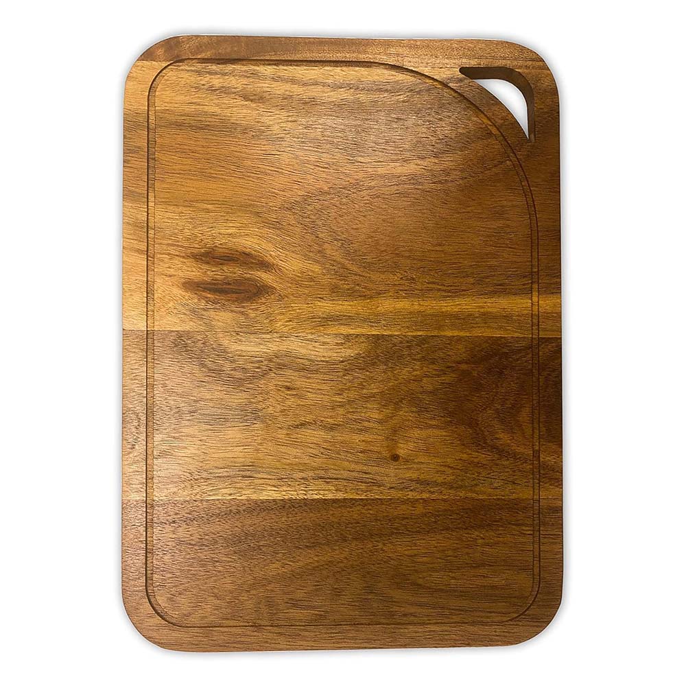 Affinity Decor Large 100% Wood Cutting Board for Kitchen Cheese, Heavy Duty Charcuterie boards, Serving Platters with Handles and Juice Grooves Pre Oiled, CB-135, 14"L x 10"W