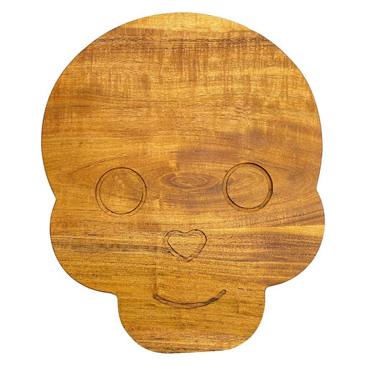 Halloween Wood Cutting Board for Kitchen, 13"L x 10.75"W Skull Shaped Wooden Cutting Boards with Handle, Charcuterie Boards, Serving Platter for Cheese & Kitchen Decoration