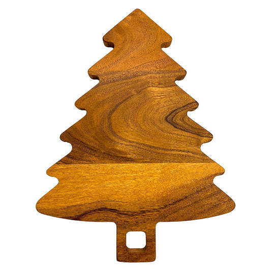 Christmas Tree Cutting Board Gifts Decor Acacia Wood Cutting Boards Christmas Tree shaped Platters Wooden Xmas Charcuterie Cheese Board Presents Trays Festive Fruit Appetizer Platter