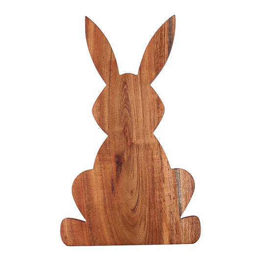 Funny Bunny Shaped Wooden Serving Board, Wood Cutting Board for Kitchen, Wooden Charcuterie Boards, Easter Gift Serving Platter for Cheese and Food, 13.5" x 7.9"