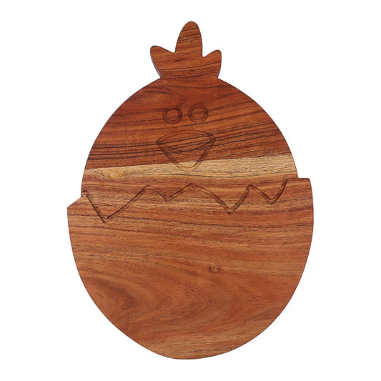 Easter Egg Shaped Wooden Serving Board, Wood Cutting Board for Kitchen, Funny Wooden Charcuterie Boards, Serving Platter for Cheese and Food, 13.2" x 9.4"