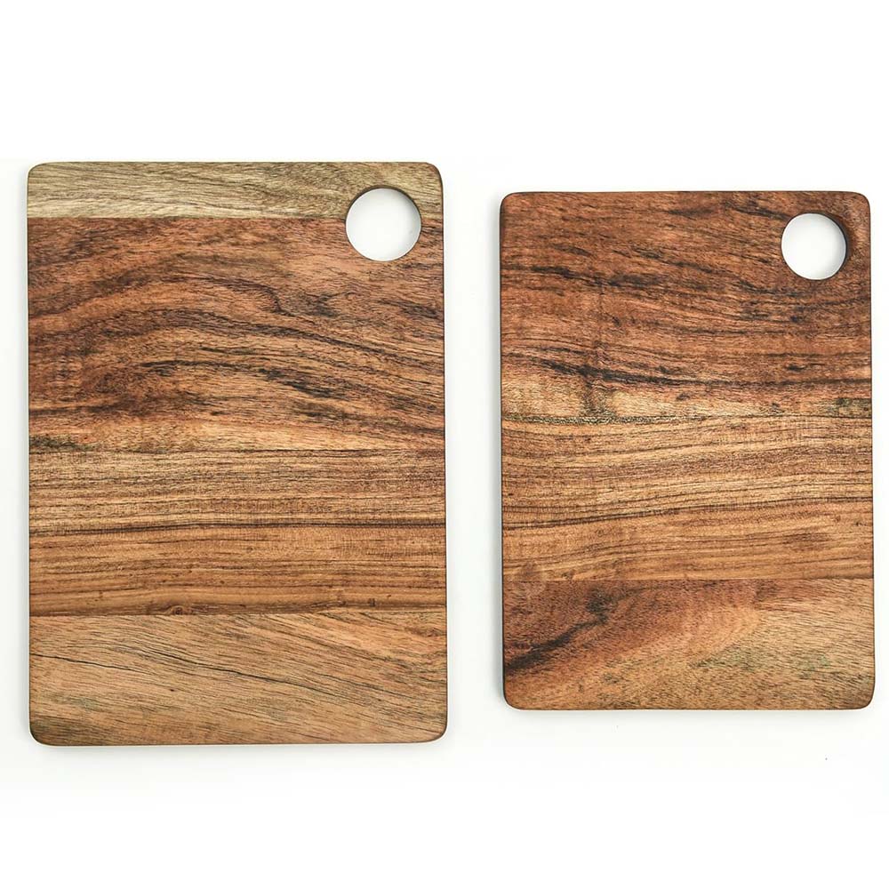 Affinity Decor Cutting Board Series, Acacia Wood Cutting Boards for Kitchen, Set of 2 Wooden Charcuterie Board, Organic Wood Board, Ideal for Chopping Meat, Fruits, Cheese 11.1"x7.9", 9.9"x7.1"