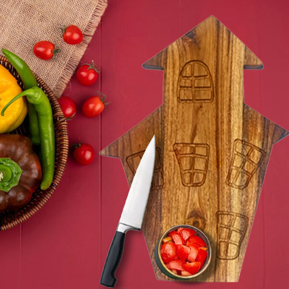 Halloween Haunted House Shaped Wood Cutting Board for kitchen Decoration, Gothic Cutting Boards, Charcuterie Wooden Boards, Serving Platter