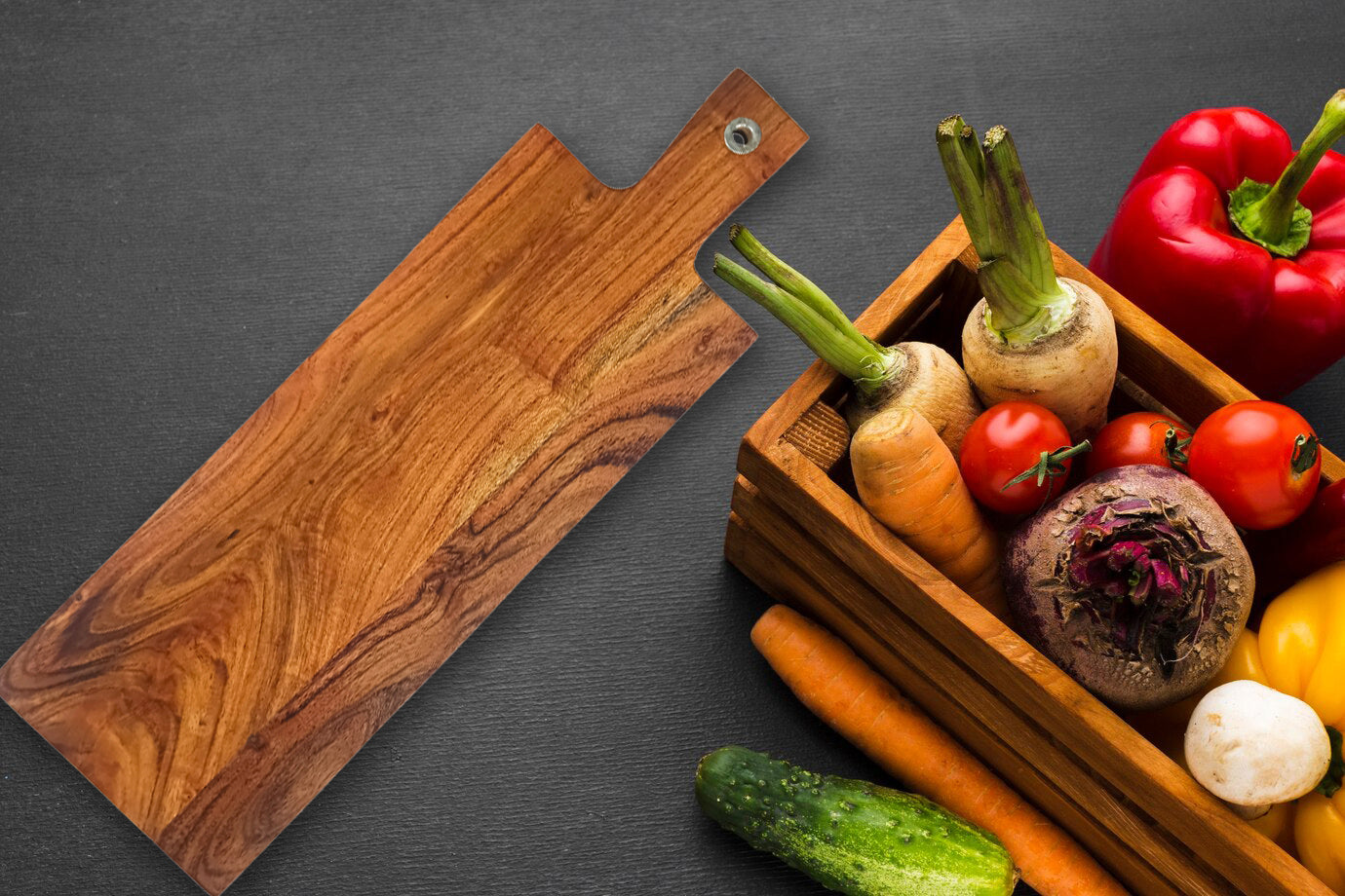 Wood Cutting Boards Kitchen, Thick Chopping Board, Serving Trays Large Wooden Cutting Board with Deep Juice Groove and Handles, Wooden trays for meat, fruit and cheese (20.25 X 6.5 X 0.63 Inch)