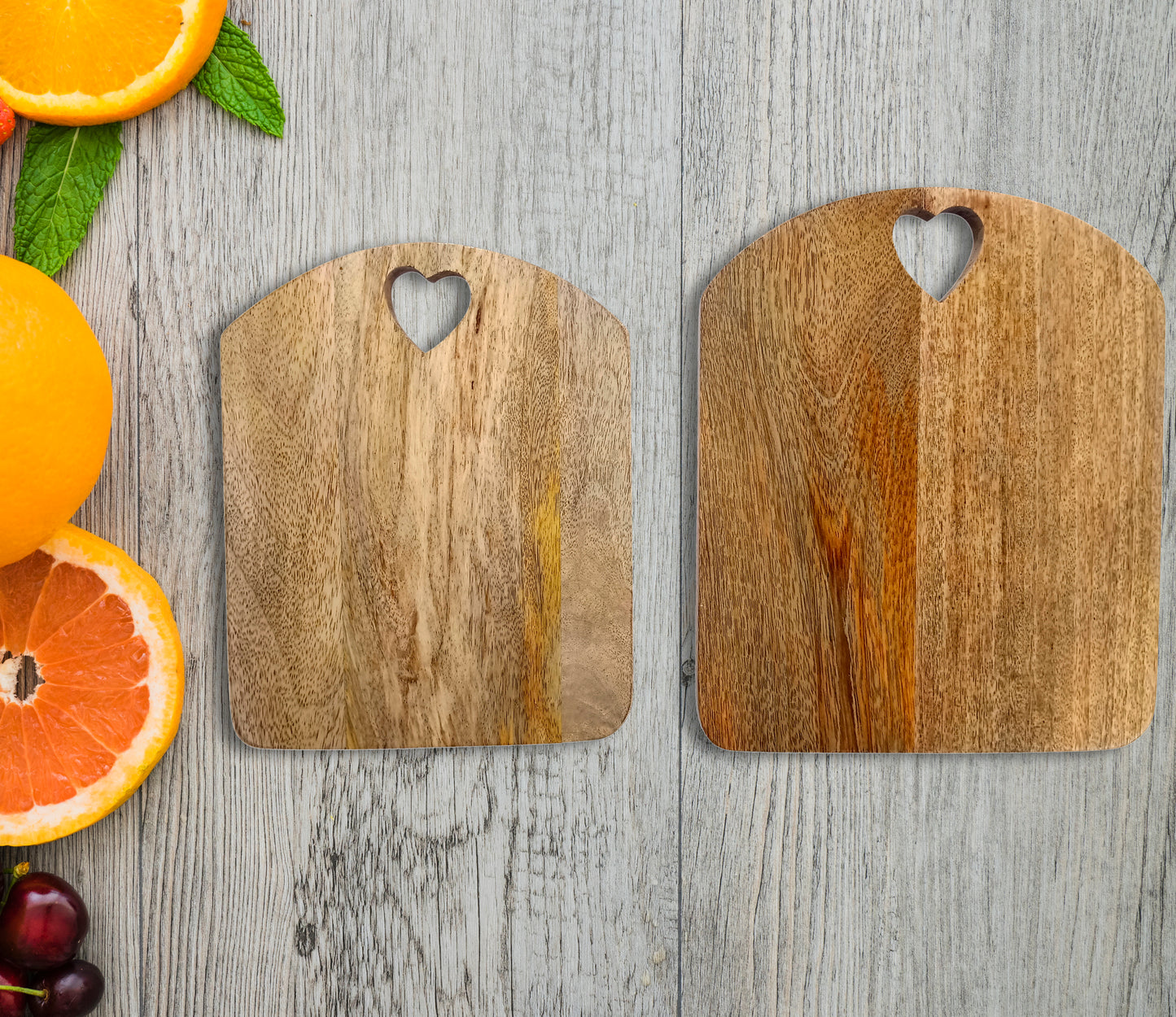 Set Of 2 Mango Wood Cutting Board Gift For Her Charcuterie Wooden Boards Serving Tray Kitchen Décor (8 X 10 Inch)