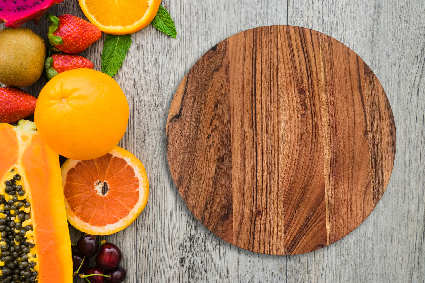 Affinity Decor Round Shape Acacia Wood Cutting Board Gift For Her Charcuterie Wooden Boards Serving Tray Kitchen Décor (12 X 12Inch)